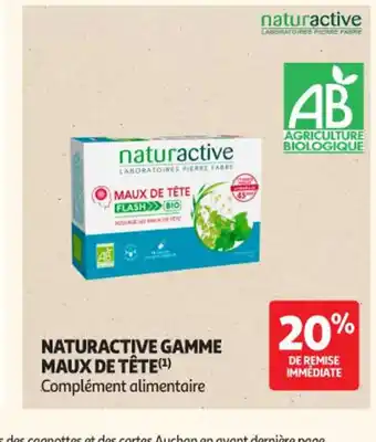 Auchan Parapharmacie NATURACTIVE Gamme maux de tête offre