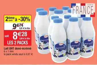 Migros Lait UHT demi-écrémé offre