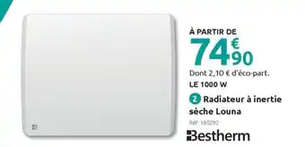 Mr Bricolage BESTHERM Radiateur à inertie sèche Louna offre