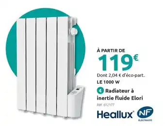 Mr Bricolage HEALLUX Radiateur à inertie fluide Elori offre