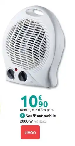 Mr Bricolage LIVOO Soufflant mobile 2000 W offre