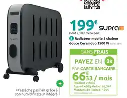 Mr Bricolage SUPRA Radiateur mobile à chaleur douce Ceramduo 1500 W offre