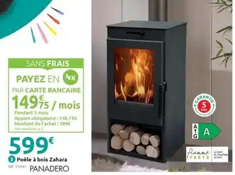 Mr Bricolage PANADERO Poêle à bois Zahara offre