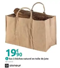 Mr Bricolage DIXNEUF Sac à bûches naturel en toile de jute offre