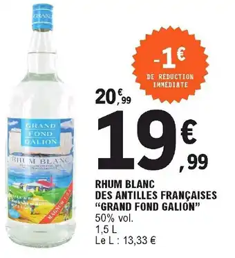 E.Leclerc Rhum Blanc Des Antilles Françaises offre