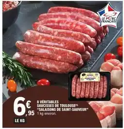 E.Leclerc 8 VÉRITABLES SAUCISSES DE TOULOUSE offre