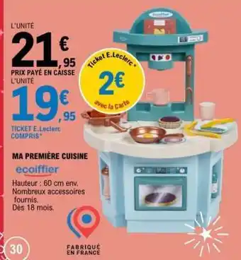 E.Leclerc MA PREMIÈRE CUISINE offre