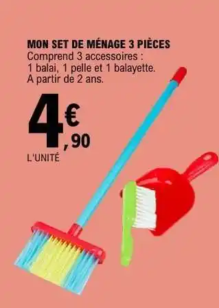 E.Leclerc MON SET DE MÉNAGE 3 PIÈCES offre