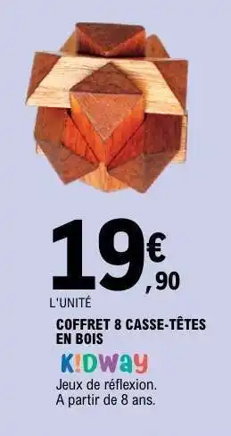 E.Leclerc Coffret 8 casse-têtes en bois offre