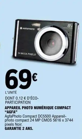 E.Leclerc APPAREIL PHOTO NUMÉRIQUE COMPACT “AGFA” offre