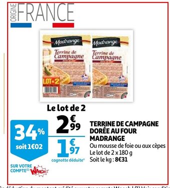 Auchan Terrine de Campagne offre