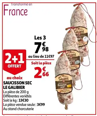 Auchan Saucisson Sec Le Galibier offre