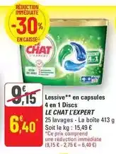 G20 Le chat - lessive en capsules 4 en 1 discs l'expert offre