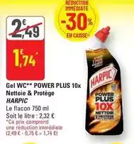 G20 Harpic - gel wc power plus nettoie & protège offre
