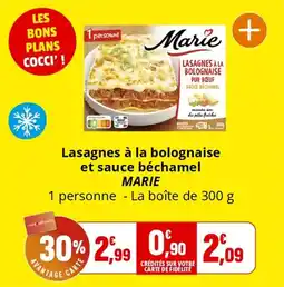 Coccinelle Supermarché Lasagnes à la bolognaise et sauce béchamel marie offre