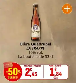 Coccinelle Supermarché Bière quadrupel la trappe offre