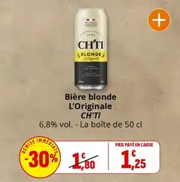 Coccinelle Supermarché Bière blonde l'originale ch’ti offre