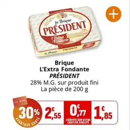 Coccinelle Supermarché Brique l'extra fondante président offre
