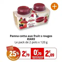 Coccinelle Supermarché Panna cotta aux fruits rouges rians offre
