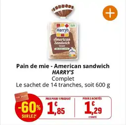 Coccinelle Supermarché Pain de mie american sandwich harry's offre