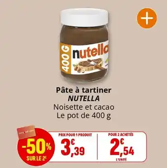 Coccinelle Supermarché Pâte à tartiner nutella offre