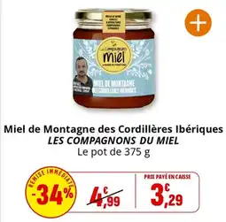 Coccinelle Supermarché Miel de montagne des cordillères ibériques les compagnons du miel offre