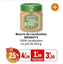 Coccinelle Supermarché Beurre de cacahuètes menguy's offre