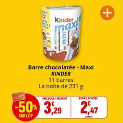 Coccinelle Supermarché Barre chocolatée maxi kinder offre