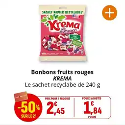 Coccinelle Supermarché Bonbons fruits rouges krema offre
