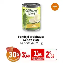 Coccinelle Supermarché Fonds d'artichauts géant vert offre