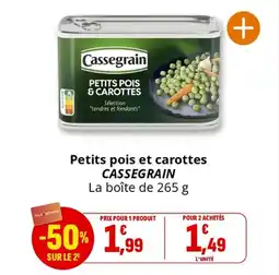 Coccinelle Supermarché Petits pois et carottes cassegrain offre