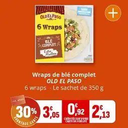 Coccinelle Supermarché Wraps de blé complet old el paso offre