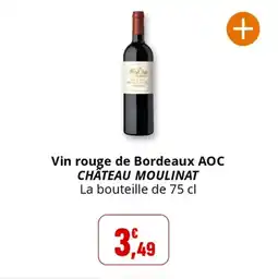 Coccinelle Supermarché Vin rouge de bordeaux aoc château moulinat offre