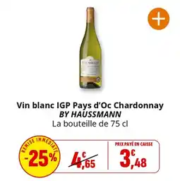 Coccinelle Supermarché Vin blanc igp pays d'oc chardonnay by haussmann offre