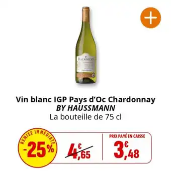 Coccinelle Supermarché Vin blanc igp pays d'oc chardonnay by haussmann offre