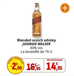 Coccinelle Supermarché Blended scotch whisky johnnie walker offre