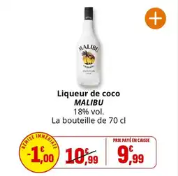 Coccinelle Supermarché Liqueur de coco malibu offre