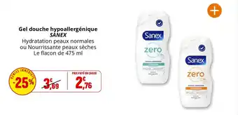 Coccinelle Supermarché Gel douche hypoallergénique sanex offre