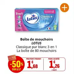 Coccinelle Supermarché Boîte de mouchoirs lotus offre