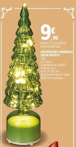 E.Leclerc DÉCORATION LUMINEUSE SAPIN ROTATIF offre