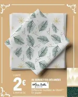 E.Leclerc 20 SERVIETTES DÉCORÉES offre