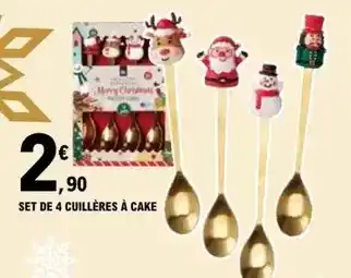 E.Leclerc Set de 4 cuillères à cake offre