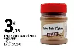 E.Leclerc Épices pour pain d'épices offre