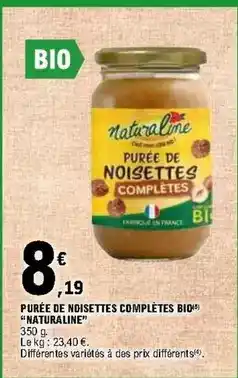 E.Leclerc Purée de noisettes complètes bio offre