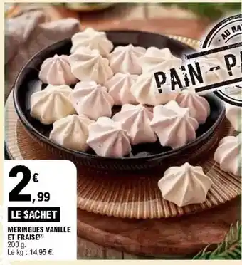 E.Leclerc Meringues vanille et fraise offre