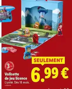 Lidl Valisette de jeu licence offre