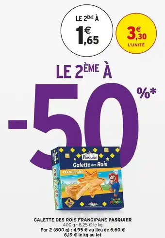 Intermarché Pasquier galette des rois frangipane offre