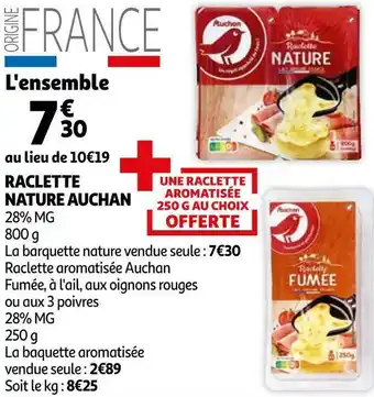 Auchan Auchan raclette nature offre