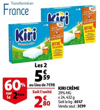 Auchan Kiri crème offre