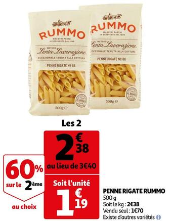 Auchan Rummo penne rigate offre